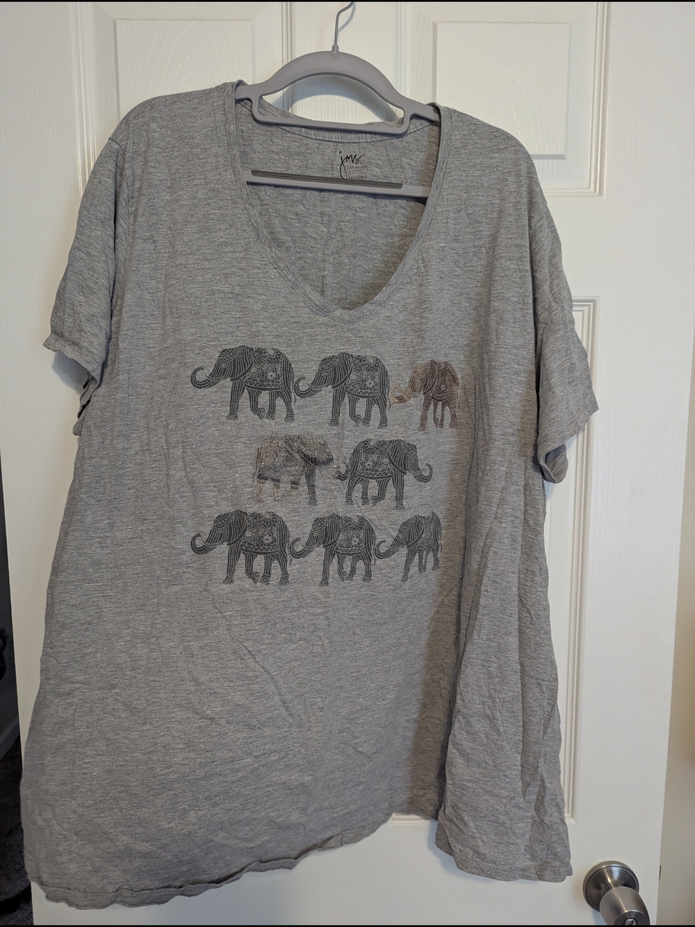 Just My Size Heather Gray Crewneck Tee with Logo Tag